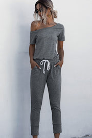 ONE SHOULDER WAIST JUMPSUIT