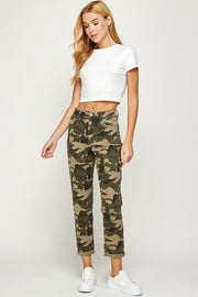 High Rise Camouflage Boyfriend Jeans