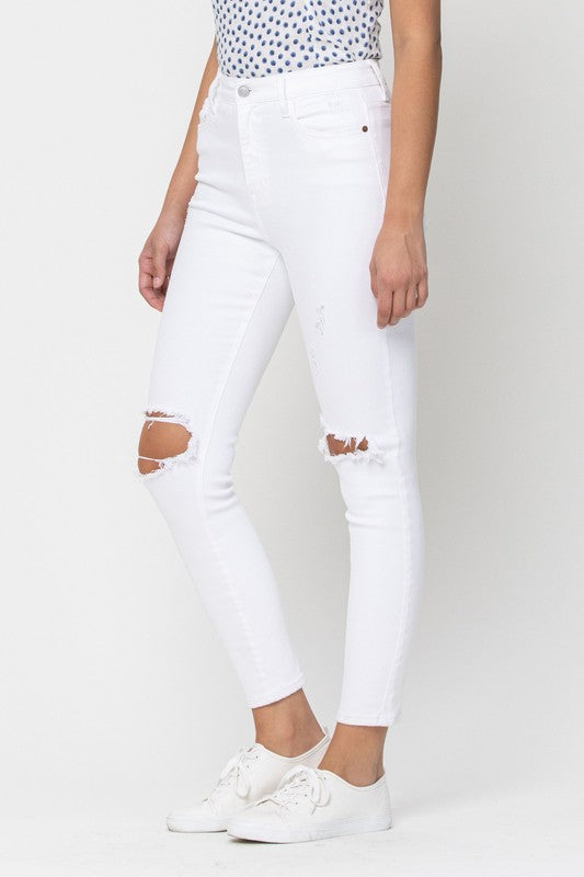 Modern Femininity Redefined: How Ladies High Rise Distress Ankle Skinny Jeans Add Timeless Elegance to Your Chic Summer Wardrobe