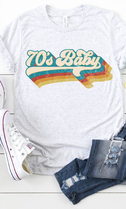 Retro 70's Baby Graphic Tee PLUS: Style Inspiration for Modern Femininity and Elegant Summer Chic Fashion
