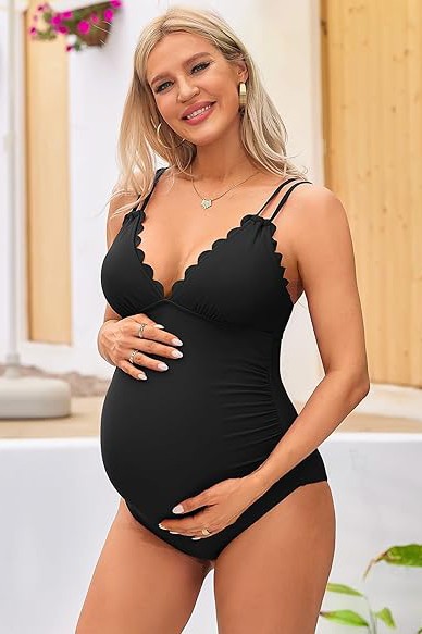 Modern Femininity and Elegant Style: Tips for Incorporating the Ruch Scallop V Neck One Piece Maternity Swimsuit into Your Timeless Summer Wardrobe