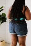LADIES HIGH RISE CUFFED JEAN SHORTS