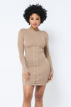 CHIC LACE UP GIRDLE MINI DRESS