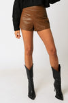 FAUX LEATHER HIGH WAISTED SHORTS