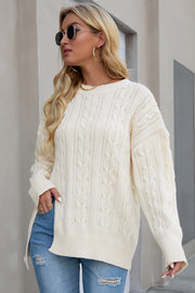 LADIES KNITTED BEIGE SWEATER