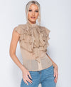 RUFFLE BUTTON DOWN TOP